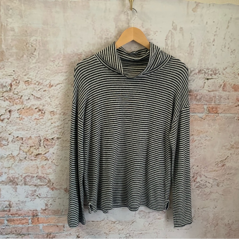 Lucky Brand Black and White Striped Top